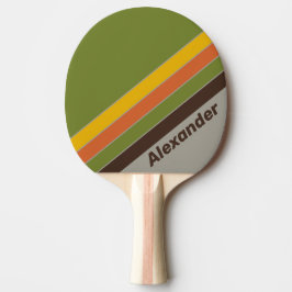 Sport Sonnenuntergang Klee Gestreift mit Name Tischtennis Schläger