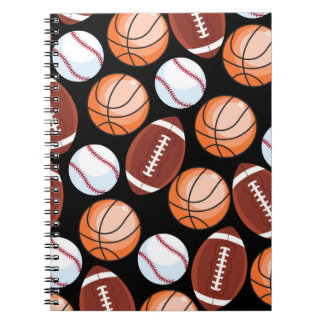 SPORT-SPASS Baseball-Fußball-Basketball-Muster Notizblock