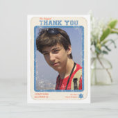 Sport-Stern-Bar Mitzvah danken Ihnen, Blau zu Dankeskarte (Stehend Vorderseite)