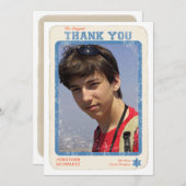 Sport-Stern-Bar Mitzvah danken Ihnen, Blau zu Dankeskarte (Vorne/Hinten)