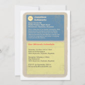 Sport-Stern-Bar Mitzvah Einladungs-Blau Einladung (Rückseite)