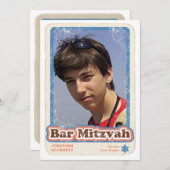 Sport-Stern-Bar Mitzvah Einladungs-Blau Einladung (Vorne/Hinten)