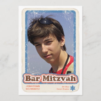 Sport-Stern-Bar Mitzvah Einladungs-Blau Einladung