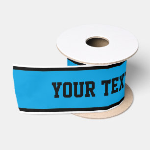 SPORT-STREIFEN - cyan-blaues Schwarz-weißes + Ihr Satinband