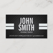 Sport Stripes Personal Trainer Metal Business Card Visitenkarte (Vorderseite)