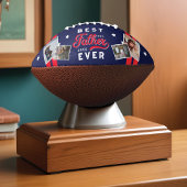 Sport Style Red & Navy Emblem Bester Vater je Foto Football