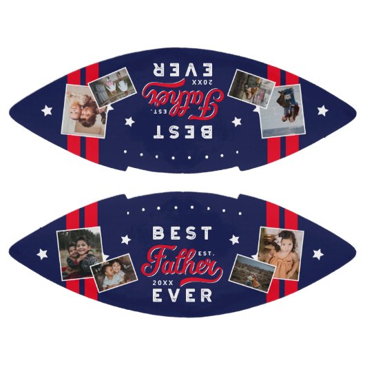 Sport Style Red & Navy Emblem Bester Vater je Foto Football (Paneele)