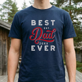 Sport Style Red & Navy Emblem Bester Vater je T-Shirt