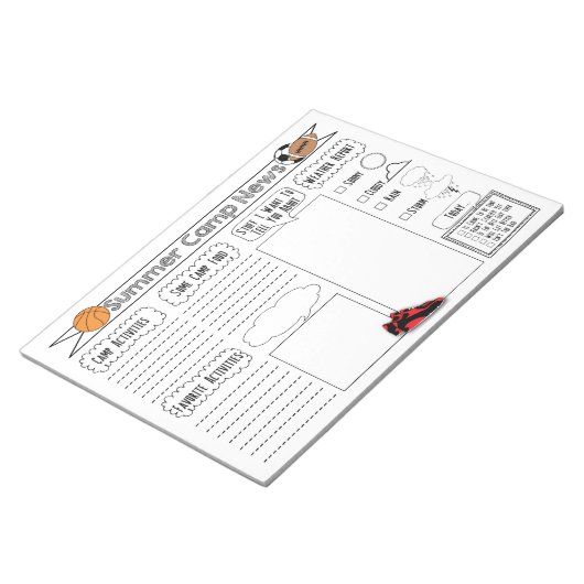 Sport Summer Camp News Notizblock (angewinkelt)