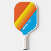 Sport Sunburst Sea Stripes with Name Pickleball Schläger (Rückseite)