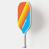 Sport Sunburst Sea Stripes with Name Pickleball Schläger (Links)