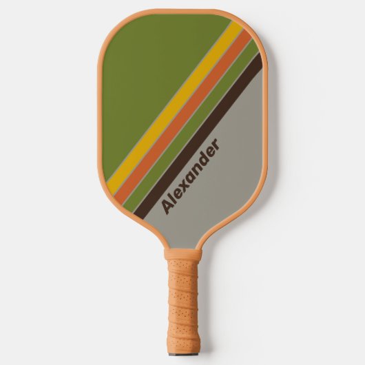 Sport Sunset Clover Striped with Name Pickleball Schläger (Vorderseite)