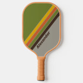 Sport Sunset Clover Striped with Name Pickleball Schläger (Rückseite)