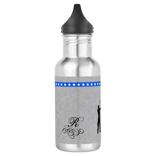 Sport-Thema-Bogenschießenbogenschütze und -ziel Edelstahlflasche (Links)