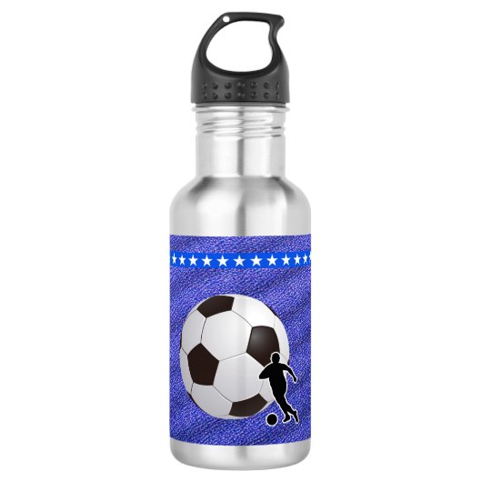 Sport-Thema-Fußballspielerball Edelstahlflasche (Vorderseite)