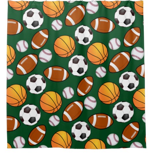 Sport Thema Kinder Badezimmer Duschvorhang (Vorderseite)