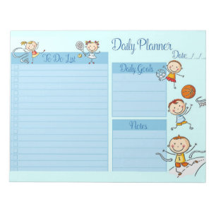 Sport Thema Tagesplaner Notizblock