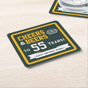 Sport-Themen-Biere und Prost zum Geburtstag Party Rechteckiger Pappuntersetzer