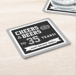 Sport-Themen-Biere und Prost zum Geburtstag Rechteckiger Pappuntersetzer