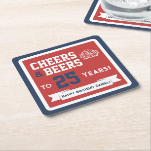 Sport-Themen-Biere und Prost zum Geburtstag Rechteckiger Pappuntersetzer