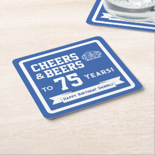 Sport-Themen-Biere und Prost zum Geburtstag Rechteckiger Pappuntersetzer