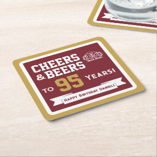 Sport-Themen-Biere und Prost zum Geburtstag Rechteckiger Pappuntersetzer