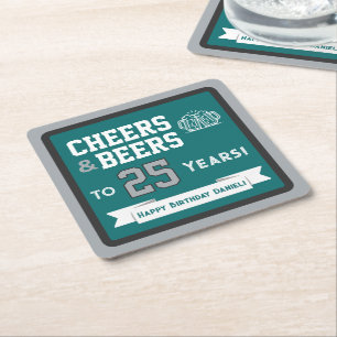 Sport-Themen-Biere und Prost zum Geburtstag Rechteckiger Pappuntersetzer