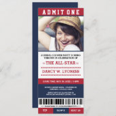 Sport Ticket Brautparty Party lädt ein Einladung (Vorne/Hinten)