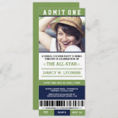 Sport Ticket Brautparty Party lädt ein Einladung (Vorne/Hinten)