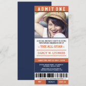 Sport Ticket Brautparty Party lädt ein Einladung (Vorne/Hinten)