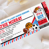 Sport Ticket Pass Kinderdusche Einladung