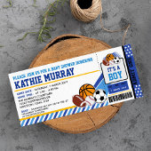 Sport Ticket Pass Kinderdusche Einladung