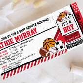 Sport Ticket Pass Kinderdusche Einladung