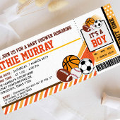 Sport Ticket Pass Kinderdusche Einladung