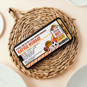 Sport Ticket Pass Kinderdusche Einladung