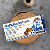 Sport Ticket Pass Paare Kinderdusche Einladung