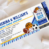 Sport Ticket Pass Paare Kinderdusche Einladung