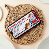 Sport Ticket Pass Paare Kinderdusche Einladung