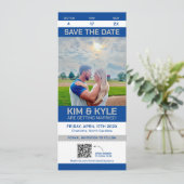 Sport Ticket Save the Date großer Flachkarte QR Co (Stehend Vorderseite)