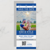 Sport Ticket Save the Date großer Flachkarte QR Co (Vorne/Hinten)