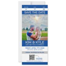 Sport Ticket Save the Date großer Flachkarte QR Co