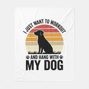 Sport treiben und mit meinem Hund abhängen Vintage Fleecedecke