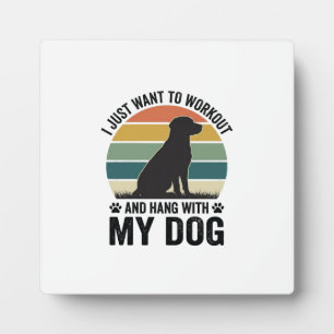 Sport treiben und mit meinem Hund abhängen Vintage Fotoplatte