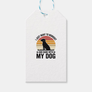Sport treiben und mit meinem Hund abhängen Vintage Geschenkanhänger