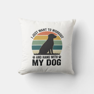 Sport treiben und mit meinem Hund abhängen Vintage Kissen