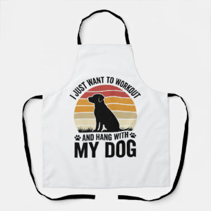 Sport treiben und mit meinem Hund abhängen Vintage Schürze