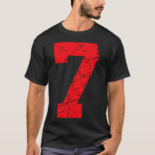 Sport-Trikot Vintage rotes Glückszahl 7 T-Shirt_1 T-Shirt