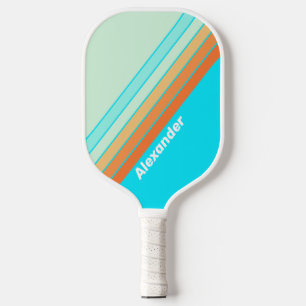 Sport Tropic Splash Streifen mit Namen Pickleball Schläger