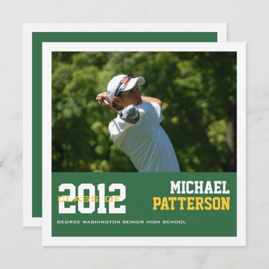 Sport-Typ-Foto-Abschluss-Party GEWOHNHEIT Einladung (Vorne/Hinten)