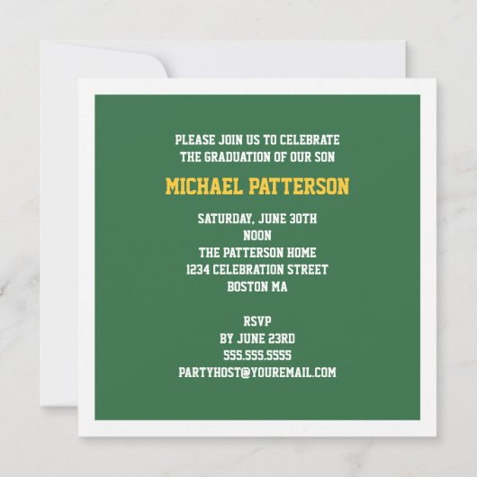 Sport-Typ-Foto-Abschluss-Party GEWOHNHEIT Einladung (Rückseite)